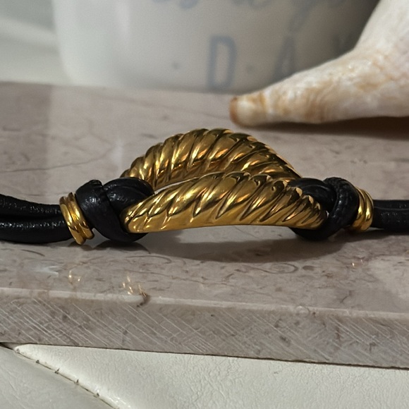 Made in Italy-Bronze Milor Design-Leather Bracelet-Gold Accent-Like New - Picture 13 of 14